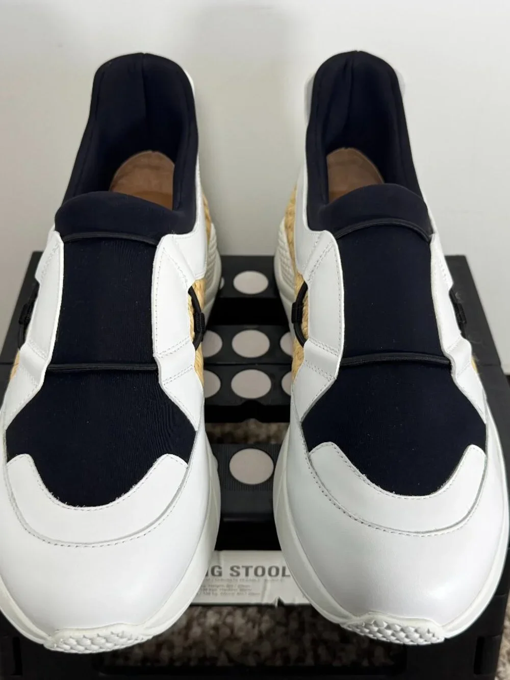 Clergerie Paris Raffia Platform Slip-On Sneakers